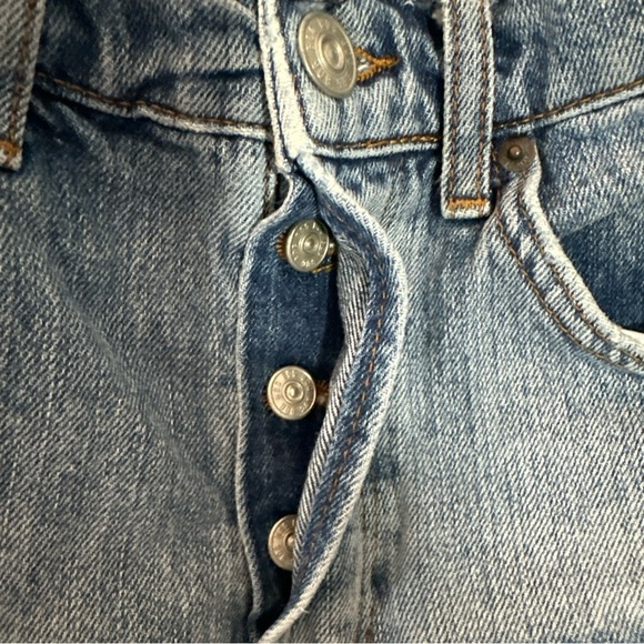 BDG Urban Outfitters Denim Shorts PAX High Waist Distressed Sz 27 Raw Edges - Picture 8 of 8